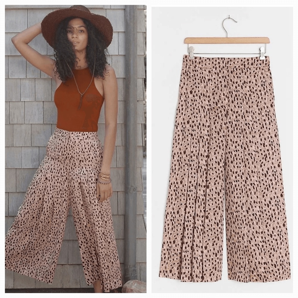 Anthropologie Isobel Wide Leg Pleated Leopard Print Pants - Picture 9 of 9